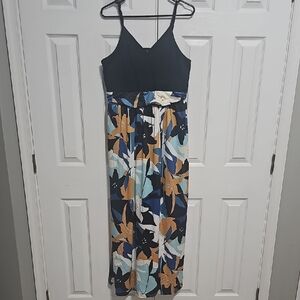 Floral Maxi Dress with Black Top